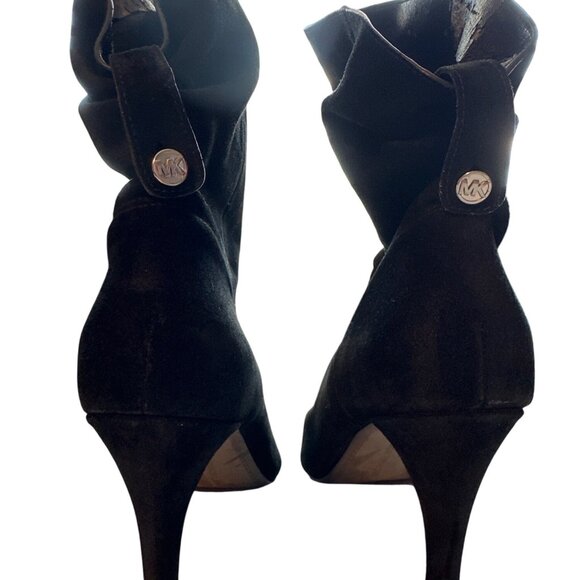 Michael Michael Kors Black Carey Suede Ankle Boots Slouchy Pointed Toe Size 9 - Picture 4 of 8